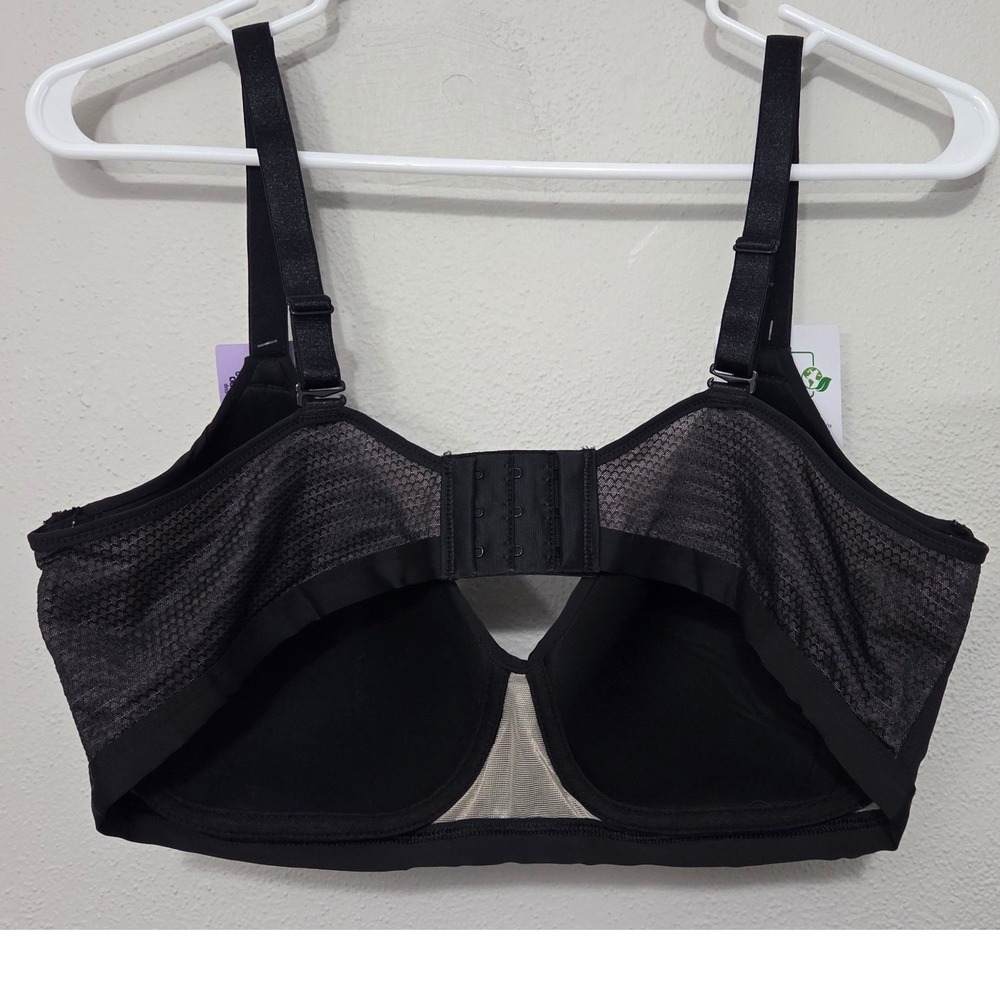 NWT Hanes Oh So Light Comfort Wire-Free Bra Black G521 Convertible‎ Straps XL